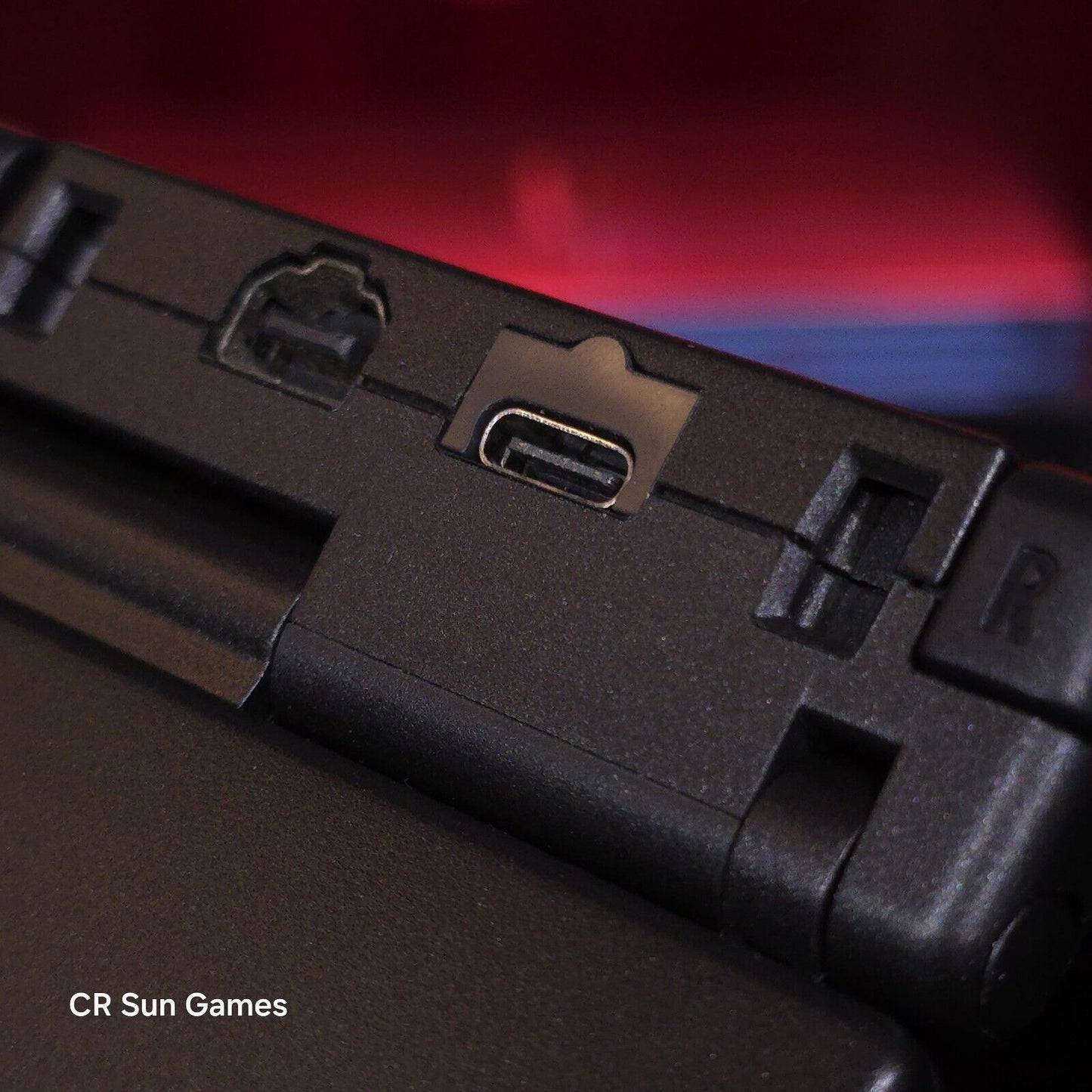 Black On Black Nintendo Game Boy Advance GBA SP IPS Screen And USB-C Mod