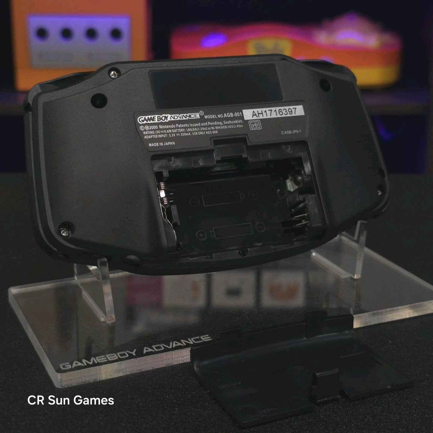 Black On Black Game Boy Advance GBA Console with iPS V5 Backlit LCD