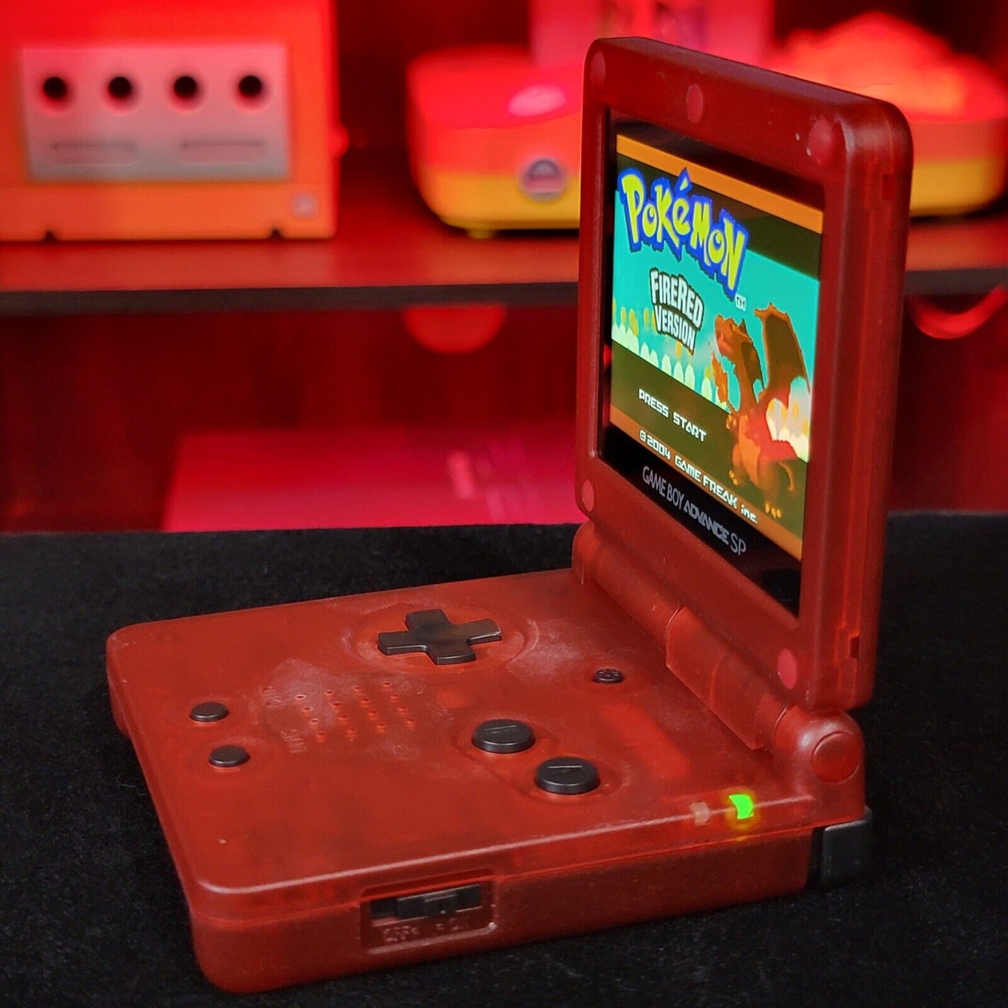 Clear Red Nintendo Game Boy Advance GBA SP IPS MOD Adjustable Brightness