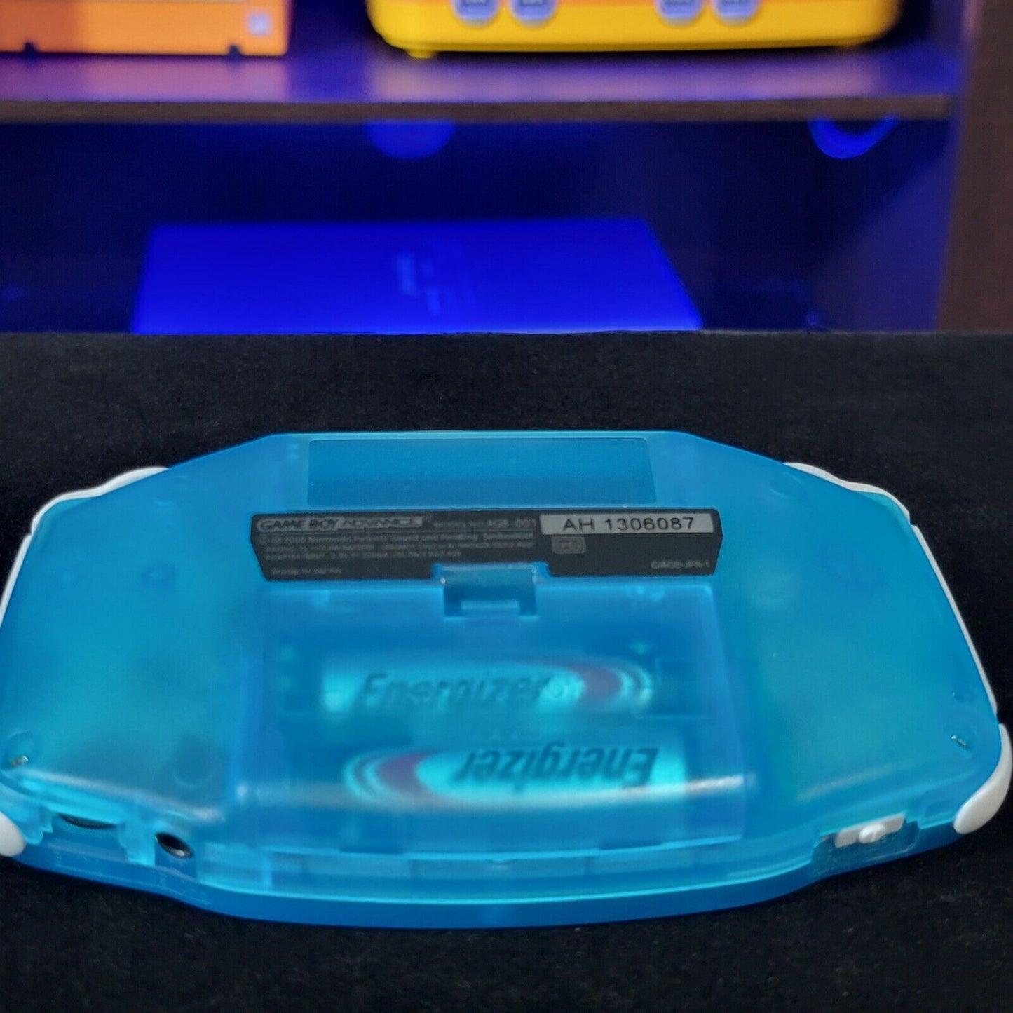 Clear Blue Game Boy Advance GBA Console with iPS Backlight Backlit LCD MOD