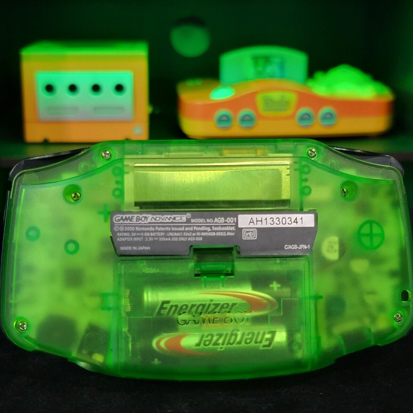 Clear Green Game Boy Advance GBA Console with iPS Backlight Backlit LCD MOD