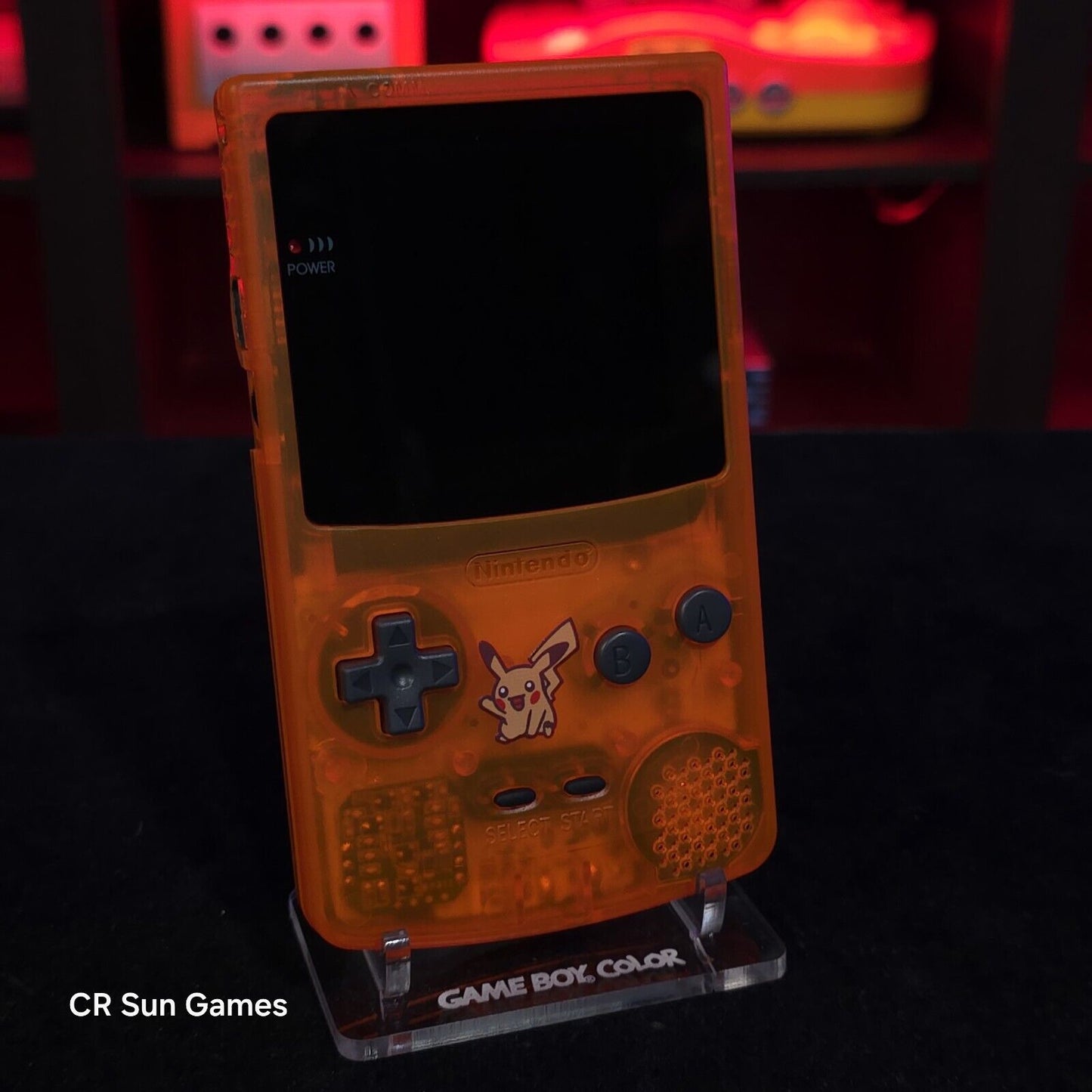 Clear Orange Gameboy Color Console OLED Touch Screen GBC Game Boy