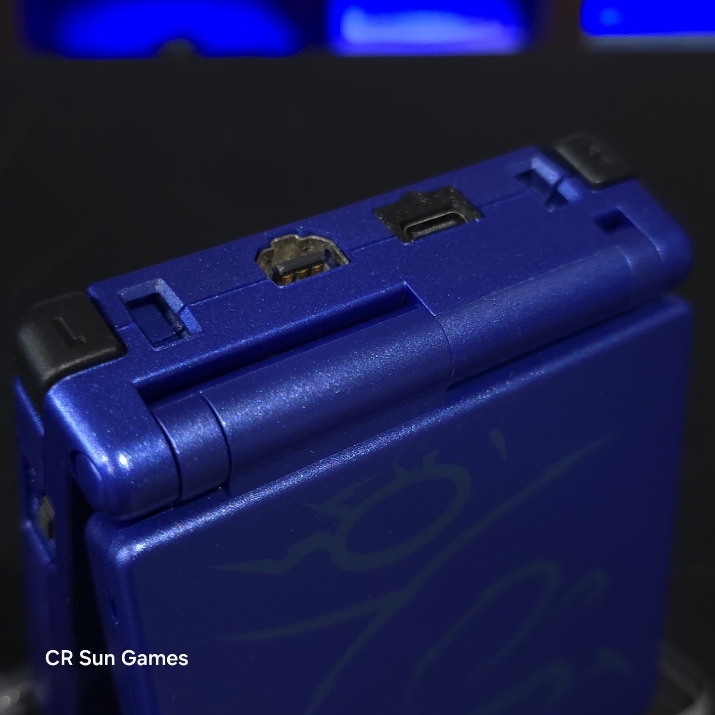 Blue Nintendo Game Boy Advance GBA SP IPS V2 And Usb-C Mod - Kyogre