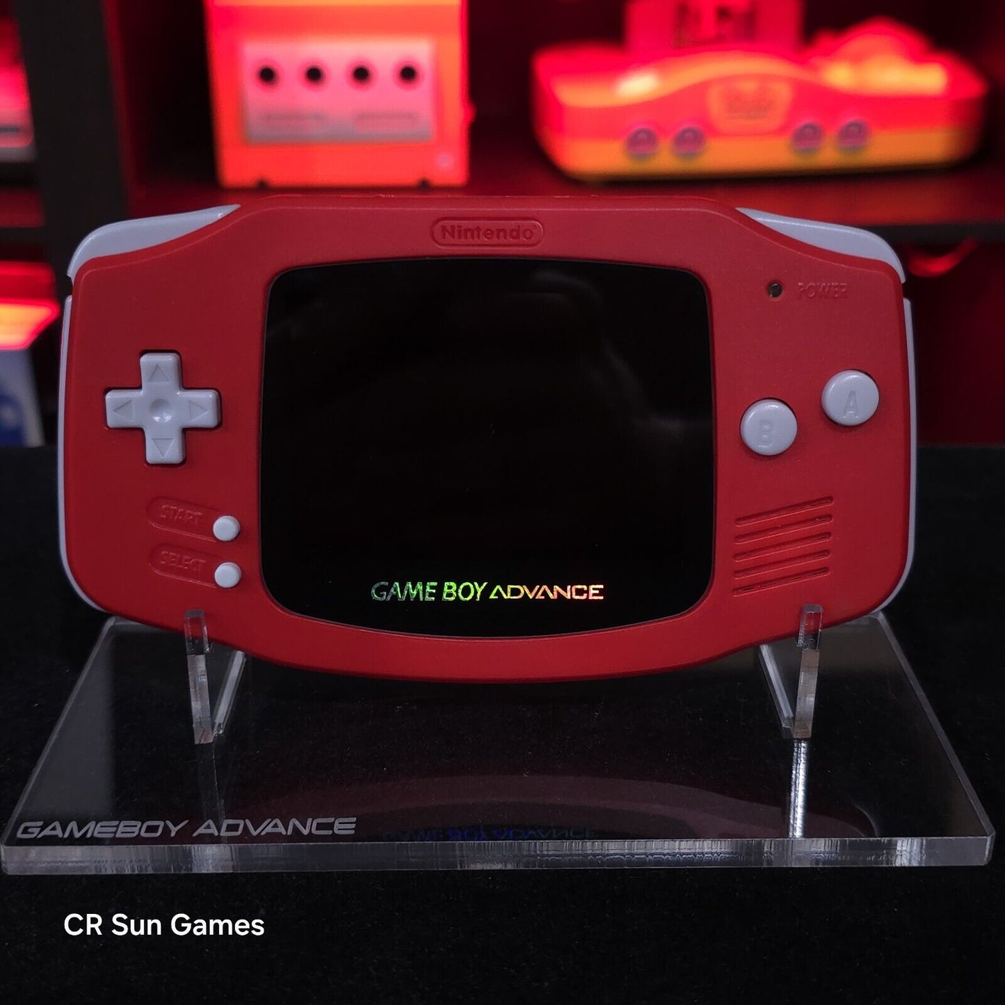 Red Game Boy Advance GBA iPS V5 LCD USB-C 1800 mAh Rechargeable Battery