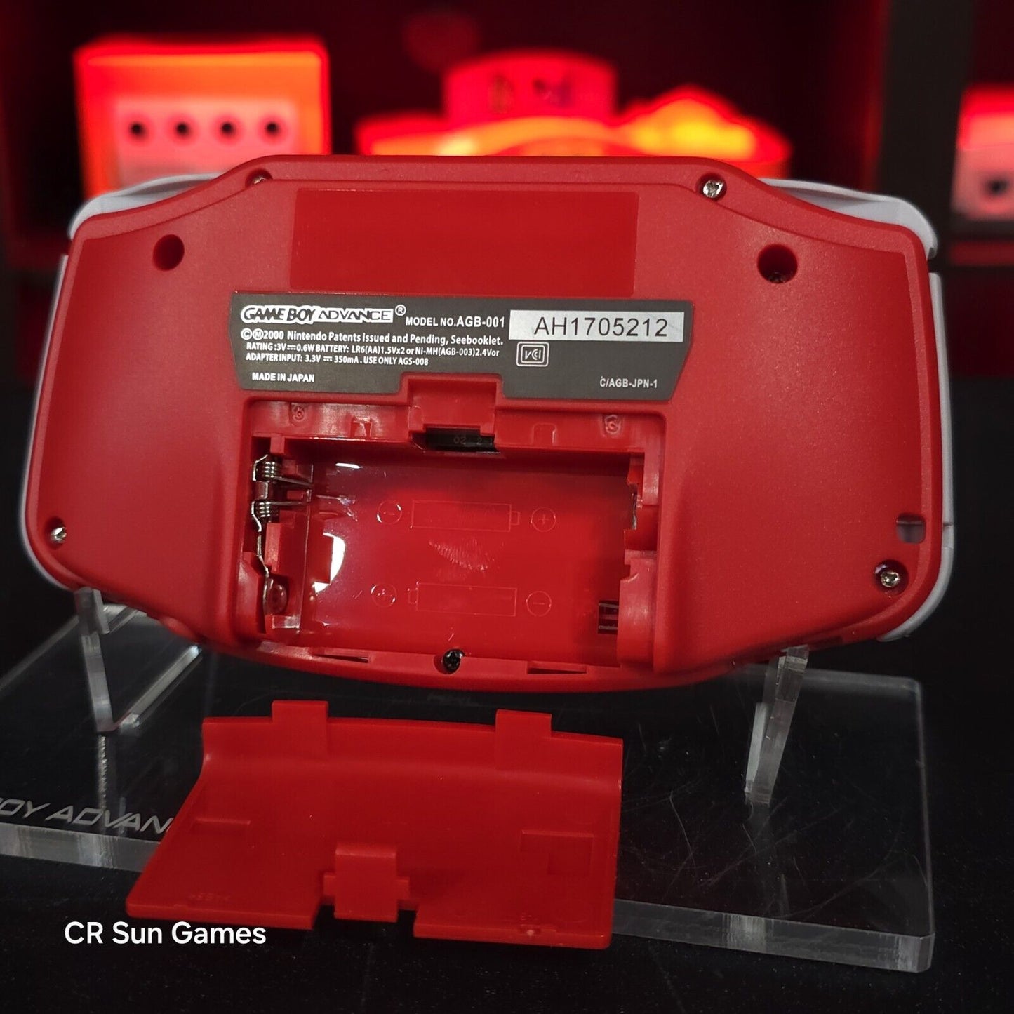 Mario Red Game Boy Advance GBA Console with iPS V5 Backlight Backlit LCD MOD