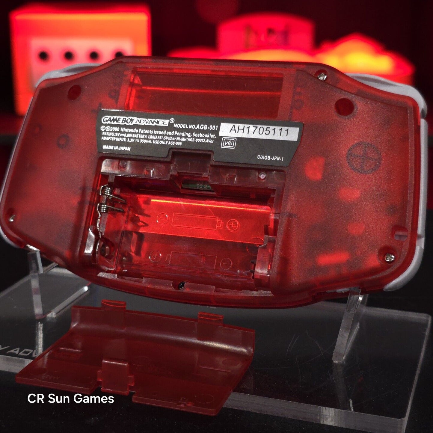 Clear Red Game Boy Advance GBA Console with iPS V5 Backlight Backlit LCD MOD
