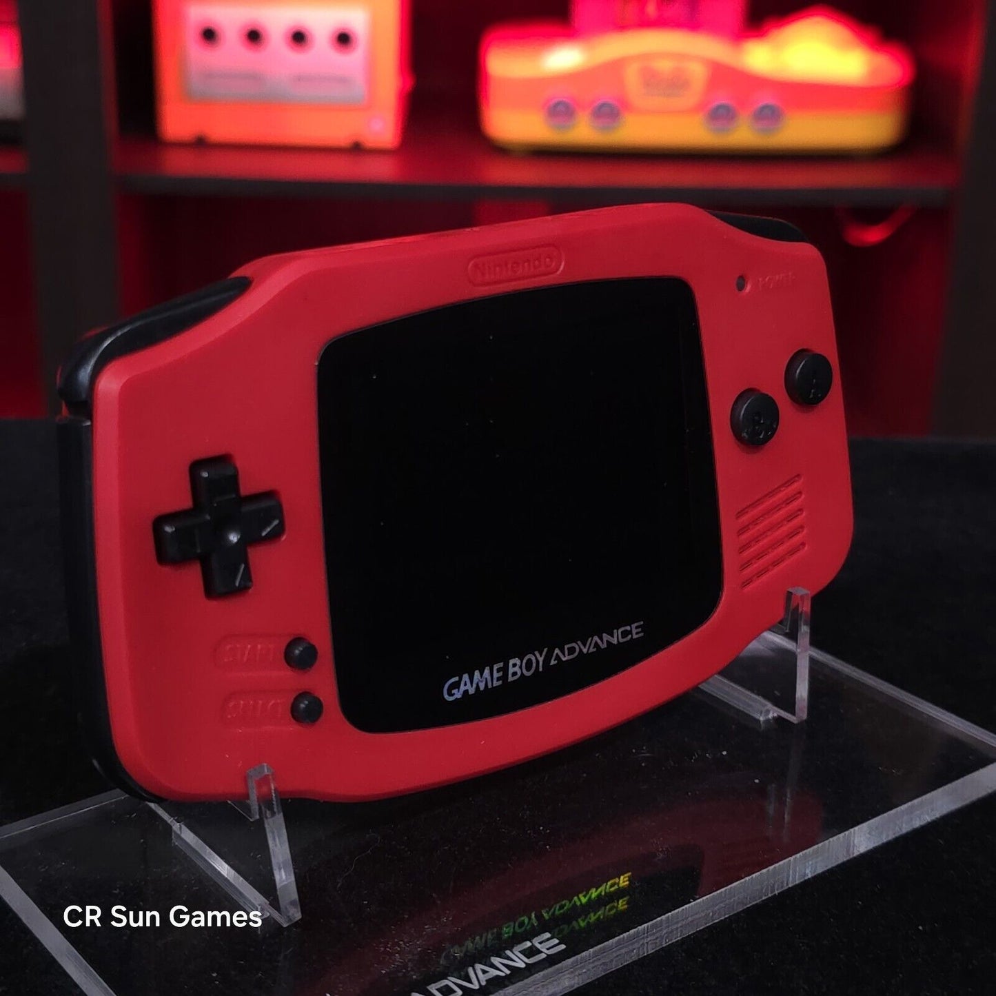 Red Game Boy Advance GBA Console with iPS V5 Backlight Backlit LCD MOD Console