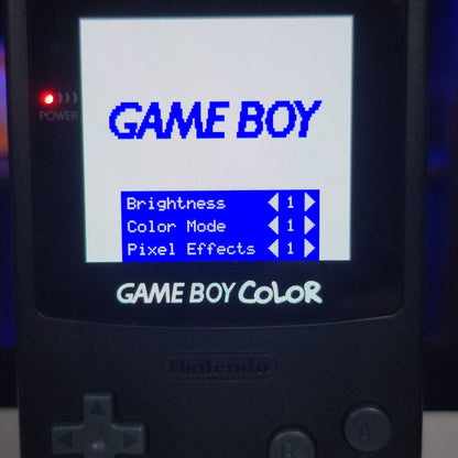 Black Gameboy Color Console OLED Touch Screen And USB-C Rechargeable Battery Mod