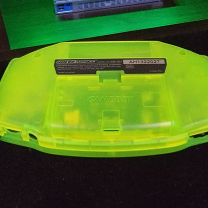 Glow In The Dark Green Game Boy Advance GBA with iPS V5 And USB-C Mods
