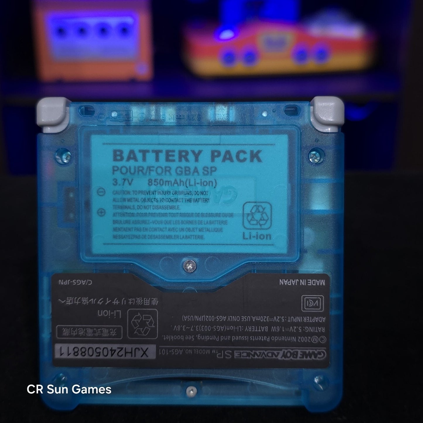 Clear Blue Nintendo Game Boy Advance GBA SP Ips V2 And Usbc Charging Port