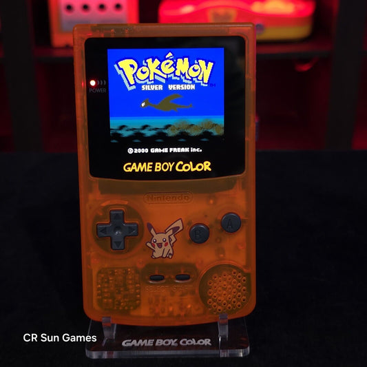 Clear Orange Gameboy Color Console OLED Touch Screen GBC Game Boy