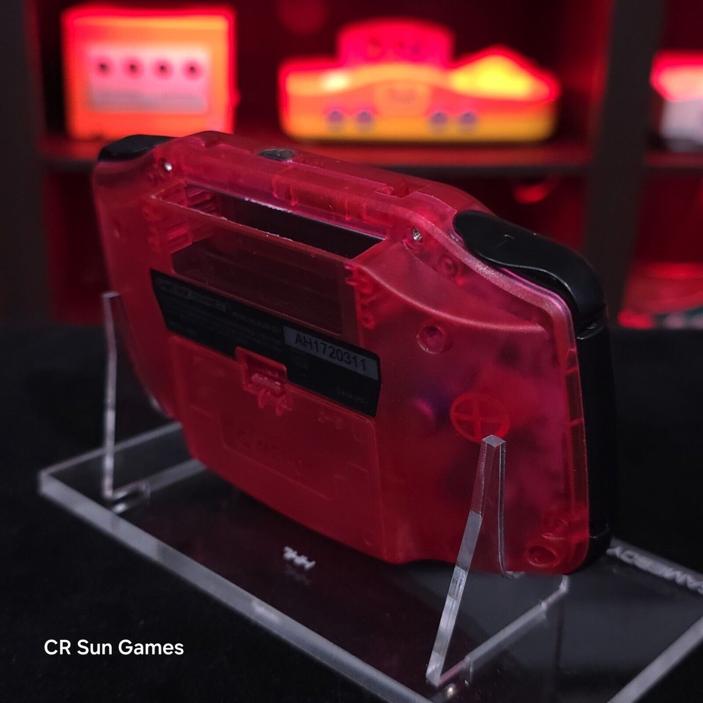 Clear Red Game Boy Advance GBA Console with iPS V5 Backlight Backlit LCD MOD