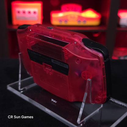 Clear Red Game Boy Advance GBA Console with iPS V5 Backlight Backlit LCD MOD