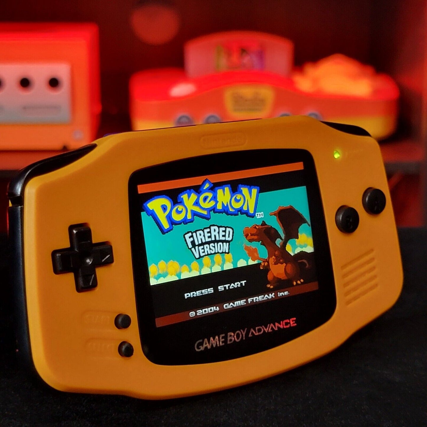 Spice Orange Game Boy Advance GBA iPS LCD USB-C 1800 mAh Rechargeable Battery