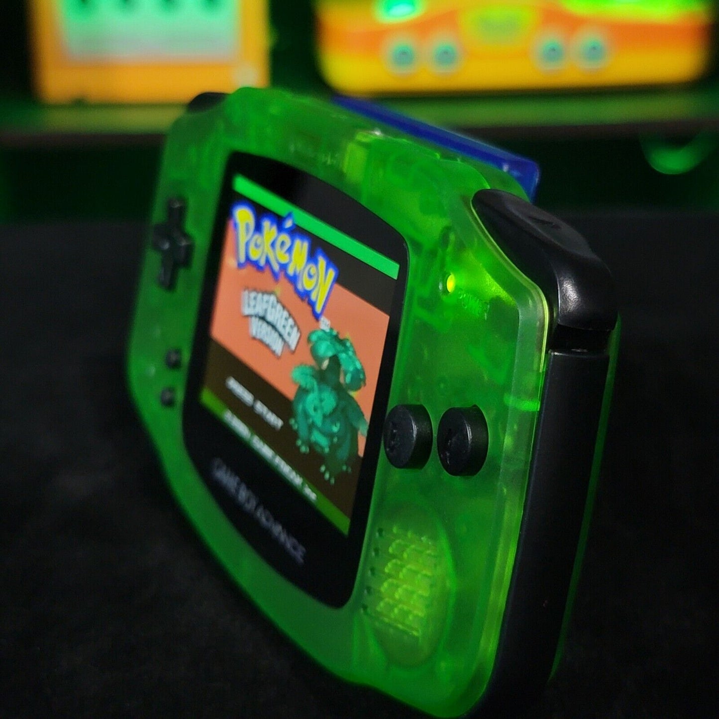 Clear Green Game Boy Advance GBA Console with iPS Backlight Backlit LCD MOD