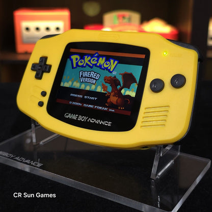 Yellow Game Boy Advance GBA Console with iPS V5 Backlight Backlit LCD MOD