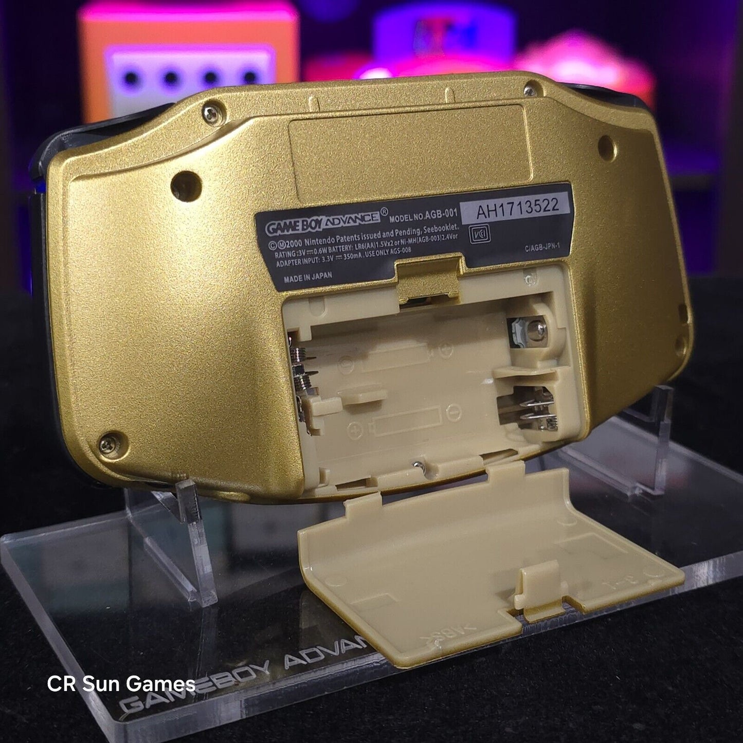 Gold Pokemon Game Boy Advance GBA Console with iPS V5 Backlight Backlit LCD MOD