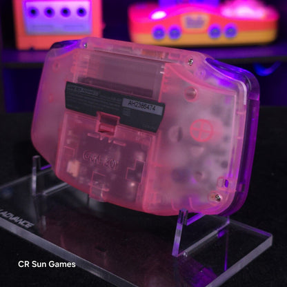 Clear Pink Game Boy Advance GBA iPS V5 LCD USB-C 1800 mAh Rechargeable Battery