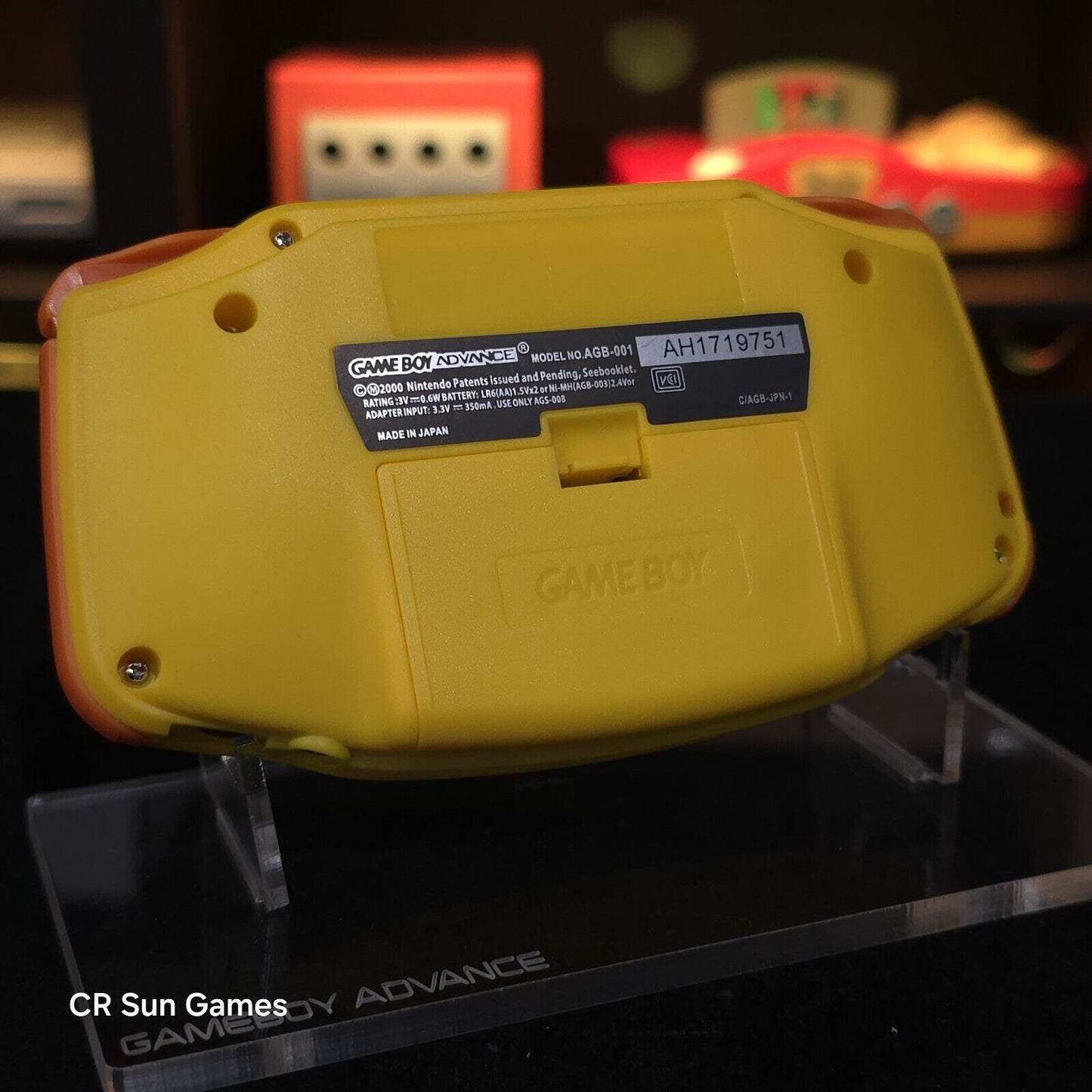 Yellow Game Boy Advance GBA Console with iPS V5 Backlight Backlit LCD MOD