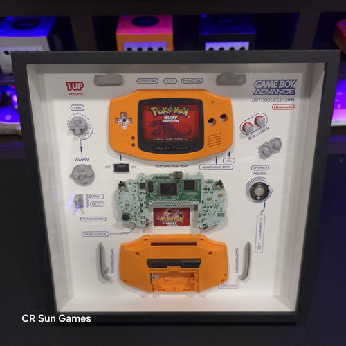 Disassembled Spice Orange Gameboy Advance GBA Teardown With Frame Original Parts