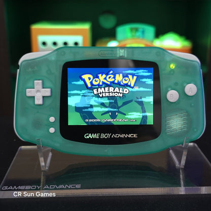 Clear Teal Glow Game Boy Advance GBA iPS LCD USB-C 1800 mAh Rechargeable Battery
