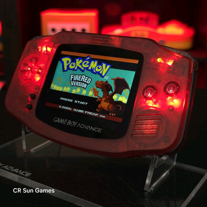 Clear Red Game Boy Advance GBA iPS V5 LCD USB-C 1800 mAh Rechargeable Battery