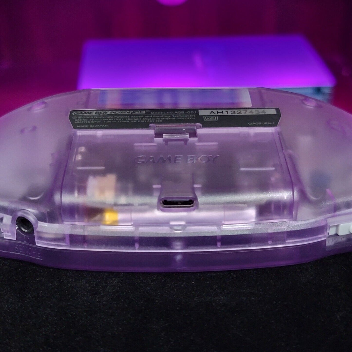 Atomic Purple Game Boy Advance GBA iPS LCD Usb-C 1800 mAh Rechargeable Battery