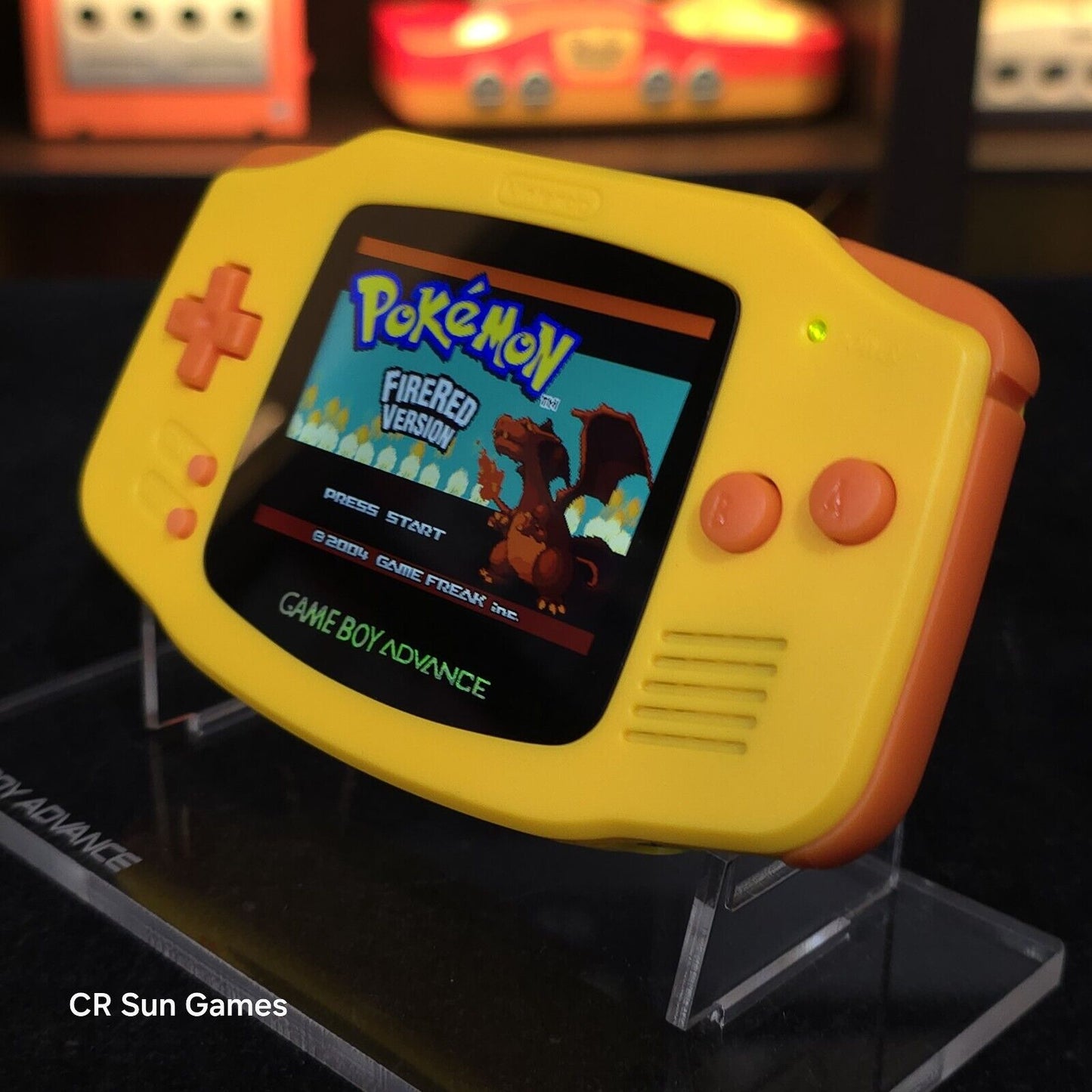 Yellow Game Boy Advance GBA Console with iPS V5 Backlight Backlit LCD MOD