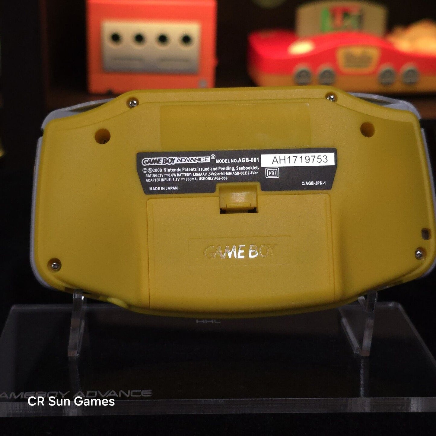 Yellow Game Boy Advance GBA Console with iPS V5 Backlight Backlit LCD MOD