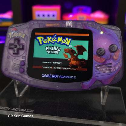 Gengar Purple Game Boy Advance GBA iPS V5 Backlit Mod & Purple LED Mod Console