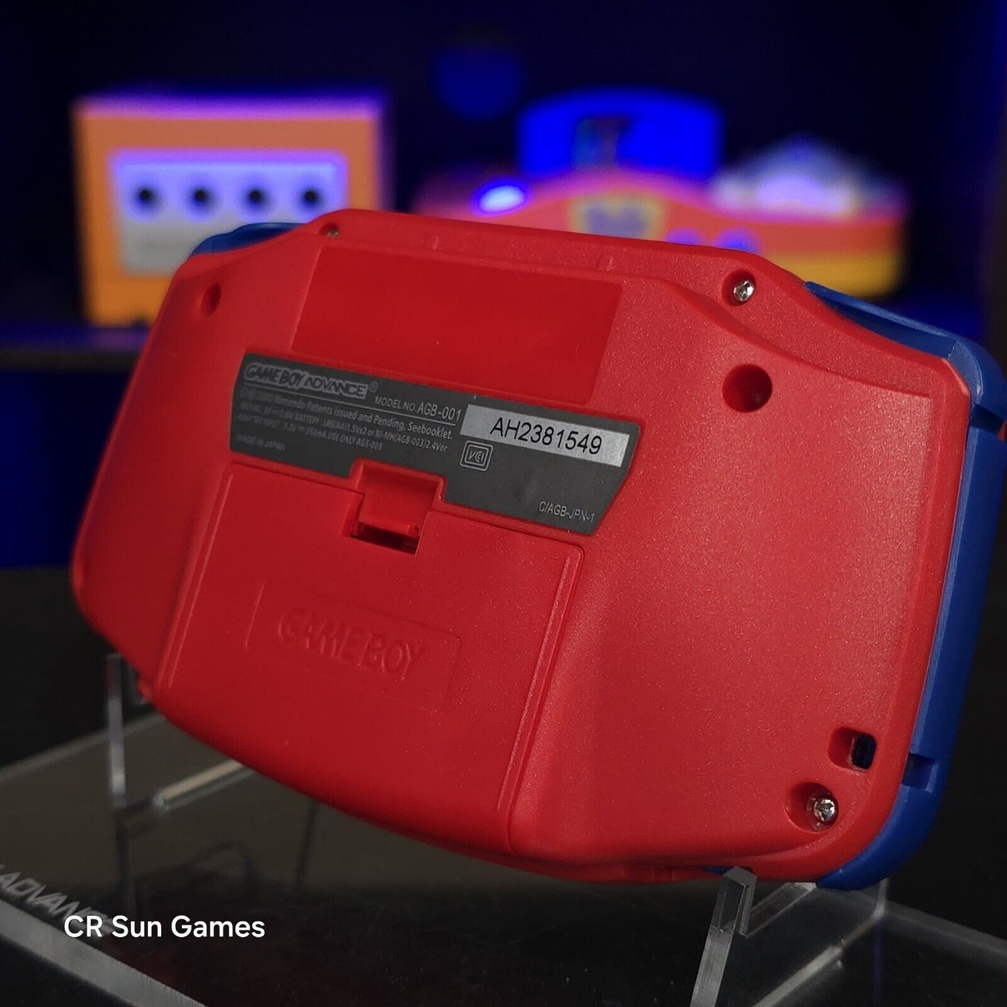 Mario Red Game Boy Advance GBA Console with iPS V5 Backlight Backlit LCD MOD