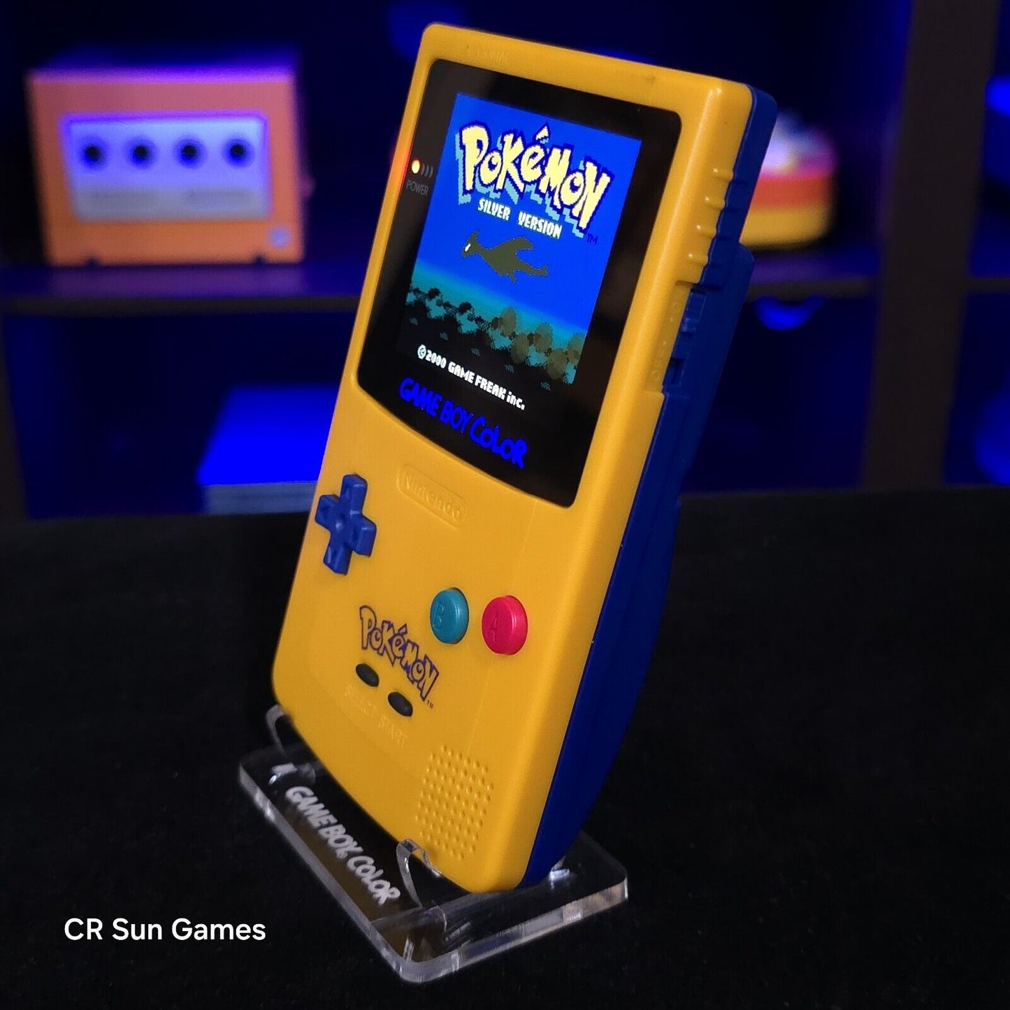 Pokemon Gameboy Color Console OLED Touch Screen USB-C Rechargeable Battery Mod