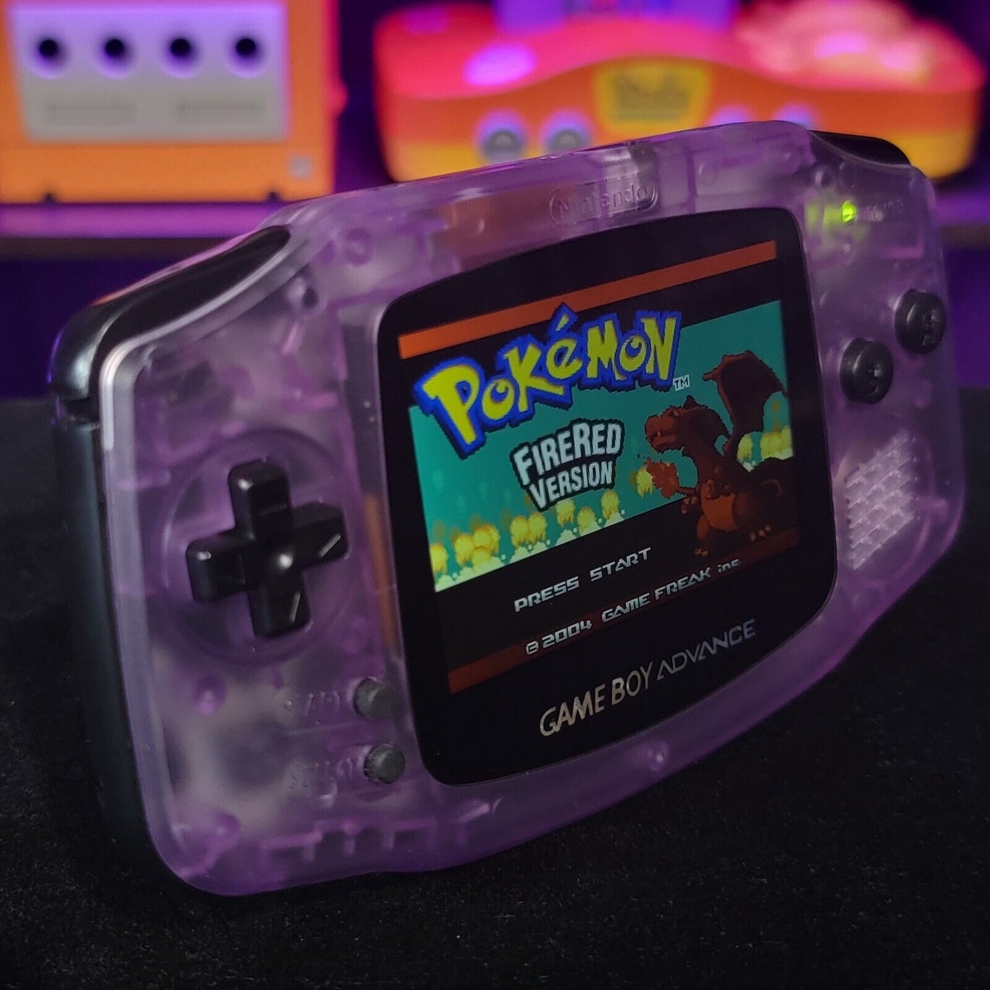 Atomic Purple Game Boy Advance GBA iPS LCD Usb-C 1800 mAh Rechargeable Battery