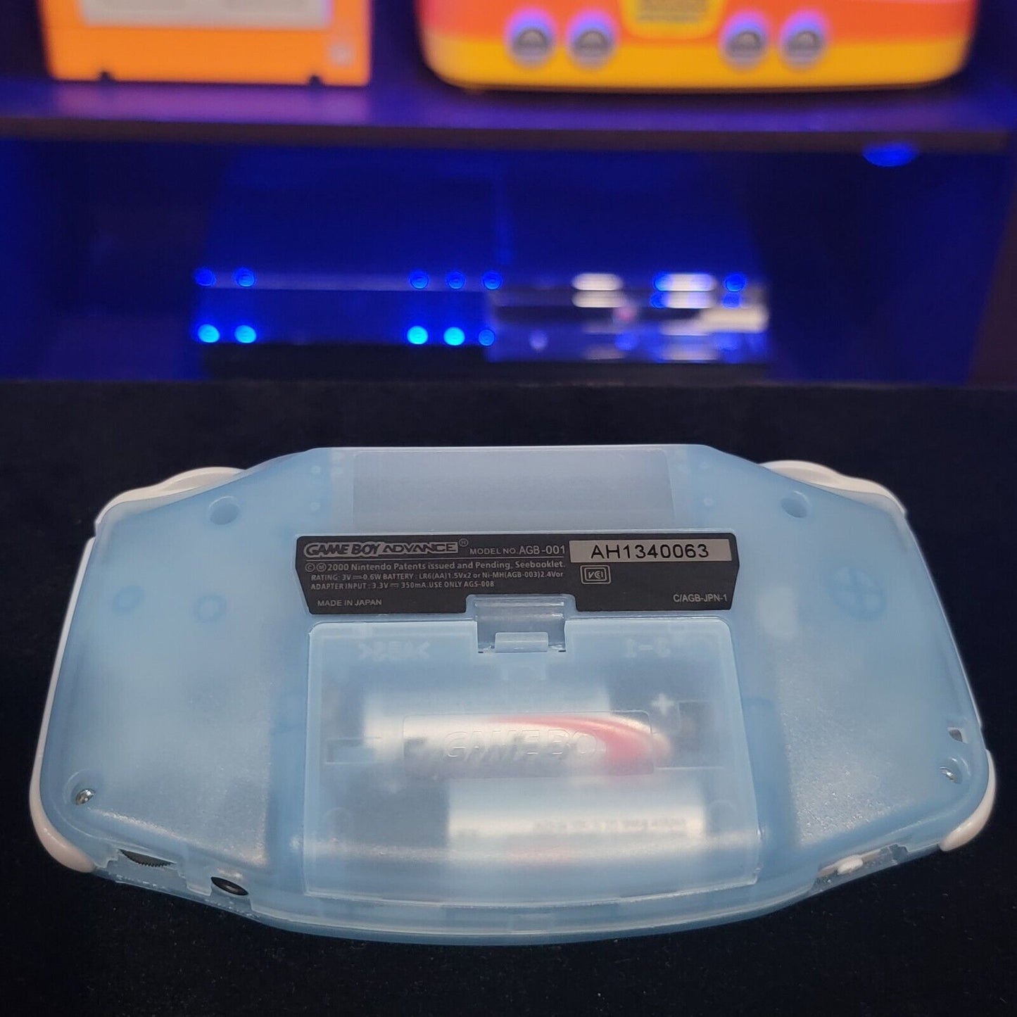 Glacial Glow In The Dark GameBoy Advance GBA Console with iPS Backlight LCD MOD