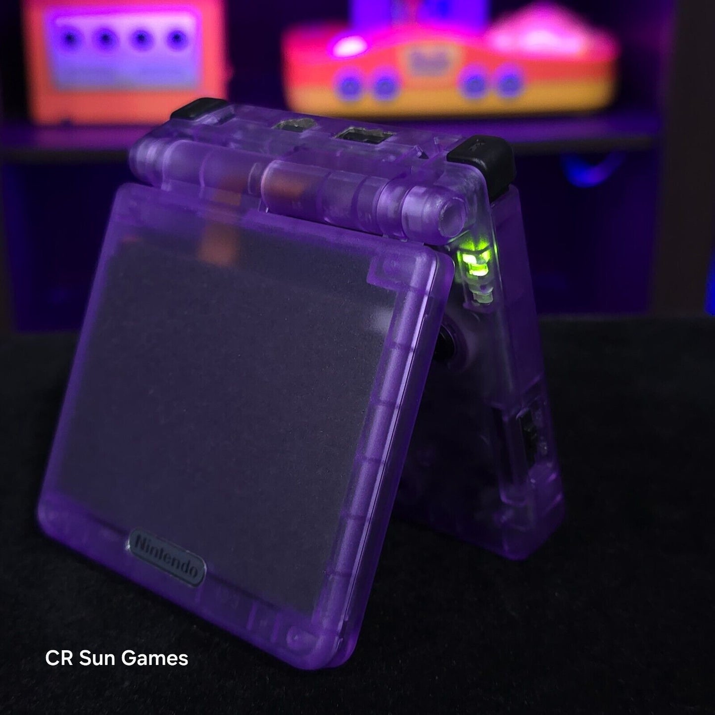 Clear Purple Nintendo Game Boy Advance GBA SP IPS MOD Adjustable Brightness