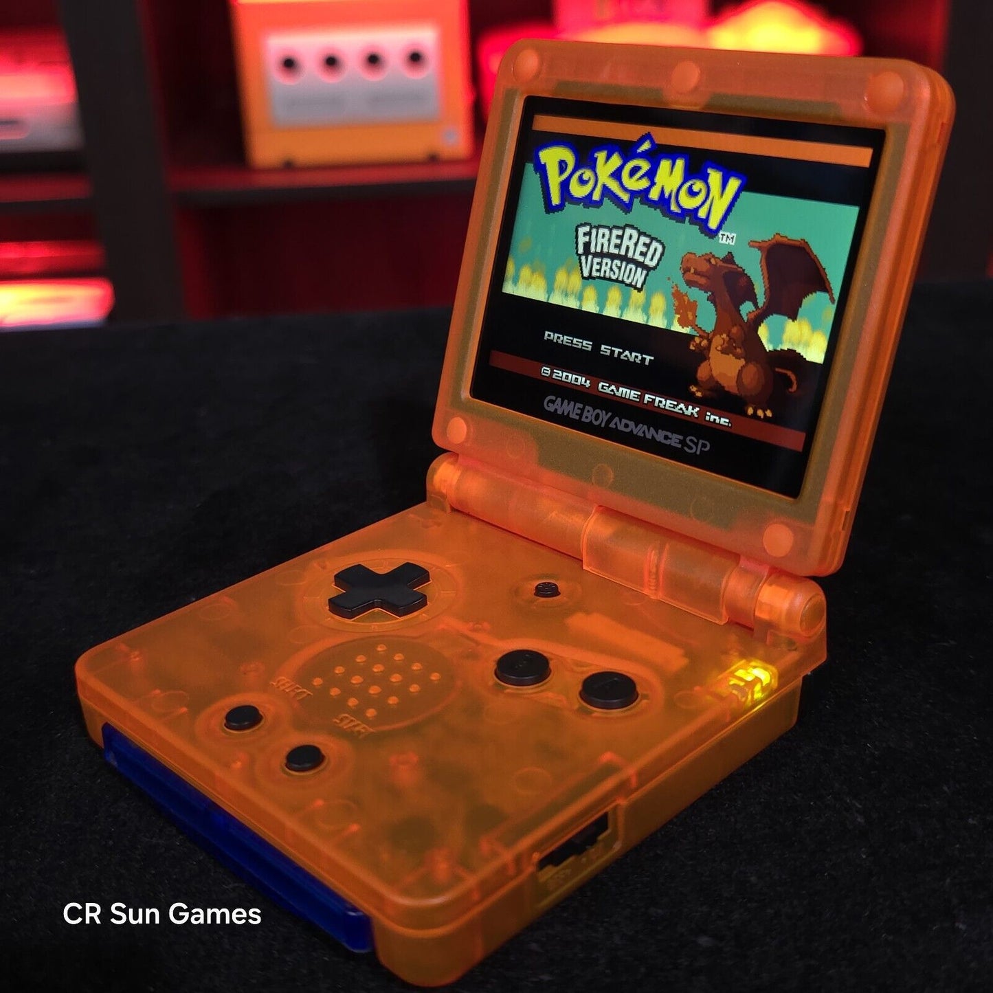 Clear Orange Nintendo Game Boy Advance GBA SP IPS MOD Adjustable Brightness