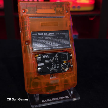 Clear Orange Gameboy Color Console OLED Touch Screen USB-C Rechargeable Battery