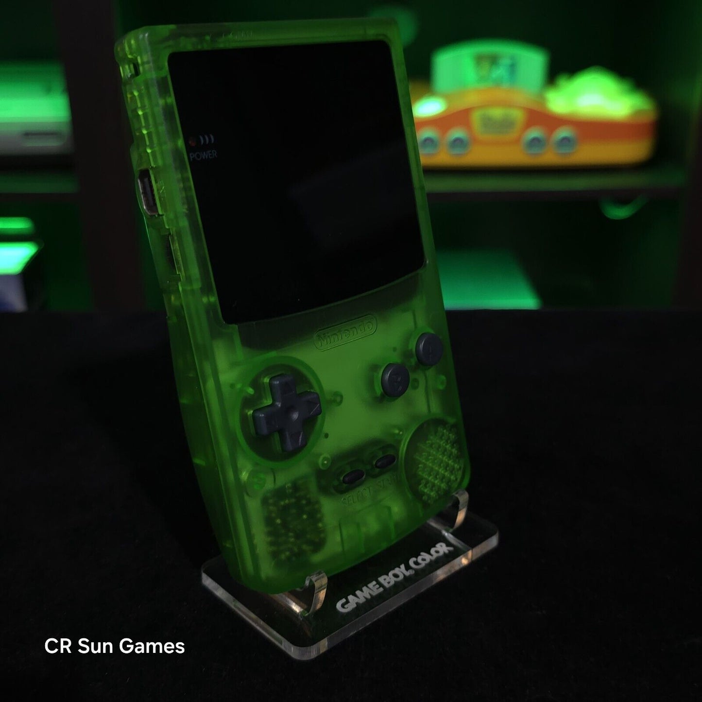Clear Green Gameboy Color Console OLED Touch Screen GBC Game Boy