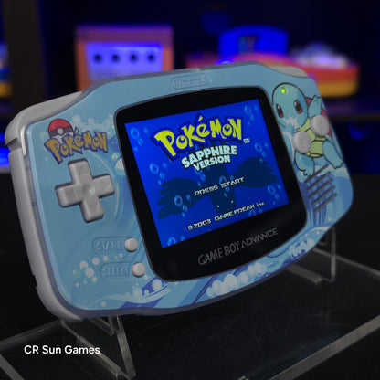 Glacial Squirtle GameBoy Advance GBA Console Ips V5 Backlight Backlit LCD MOD