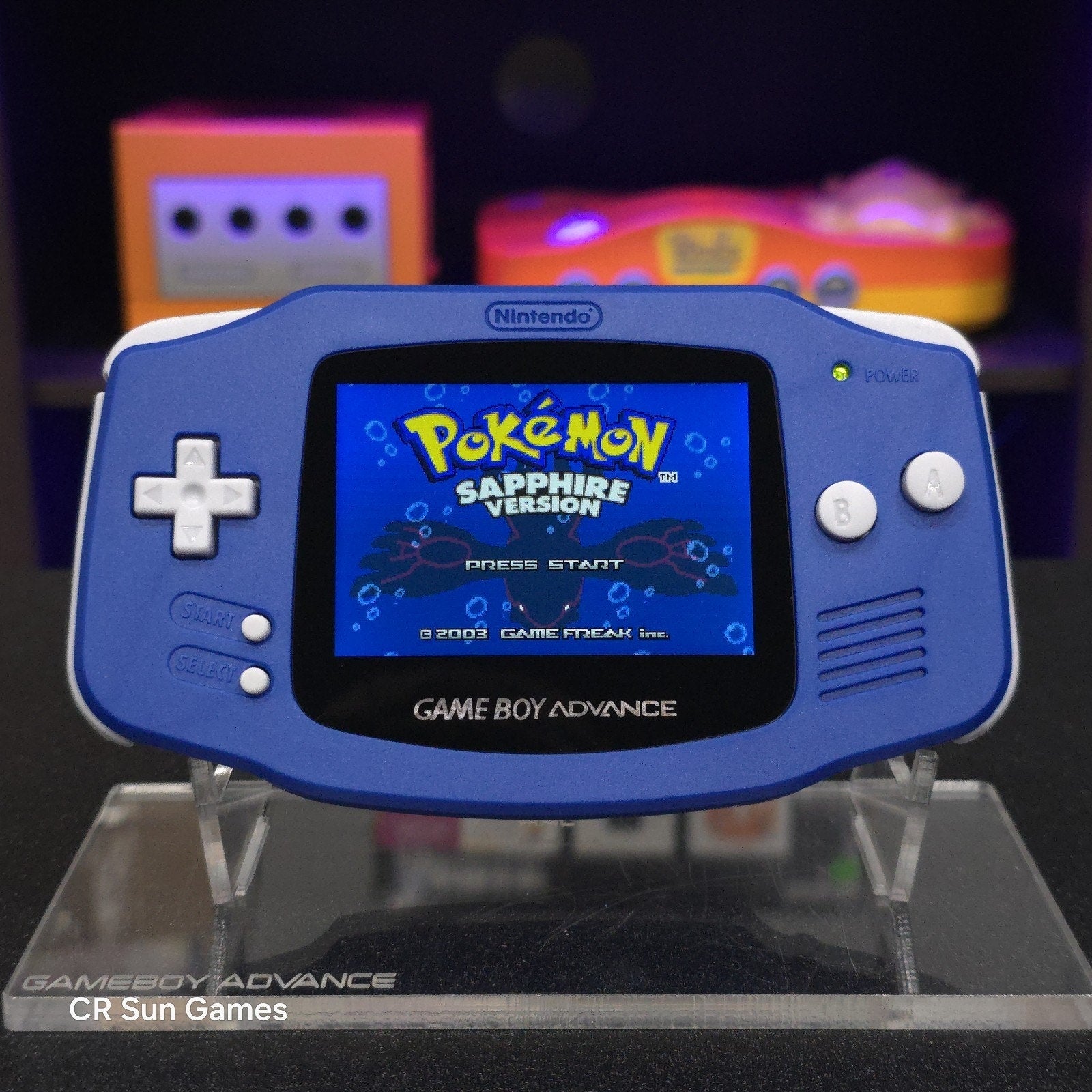 Blue Game Boy Advance GBA Console with iPS V5 Backlight Backlit LCD ...