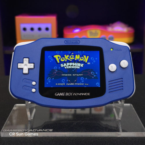Blue Game Boy Advance GBA Console with iPS V5 Backlight Backlit LCD