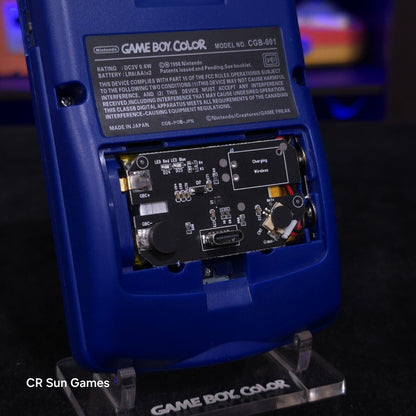 Blue Gameboy Color Console OLED Touch Screen USB-C Rechargeable Battery