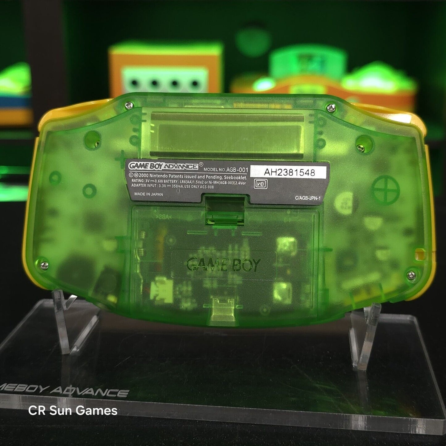 Link Zelda Green Game Boy Advance GBA iPS LCD USBC 1800 mAh Rechargeable Battery
