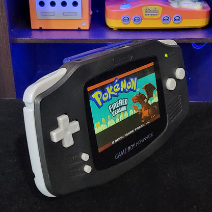 Black Game Boy Advance GBA Console with iPS Backlight Backlit LCD MOD Console
