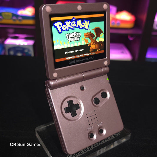 Pink Nintendo Game Boy Advance GBA SP IPS MOD Adjustable Brightness