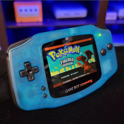 Clear Blue Game Boy Advance GBA iPS LCD USB-C 1800 mAh Rechargeable Battery