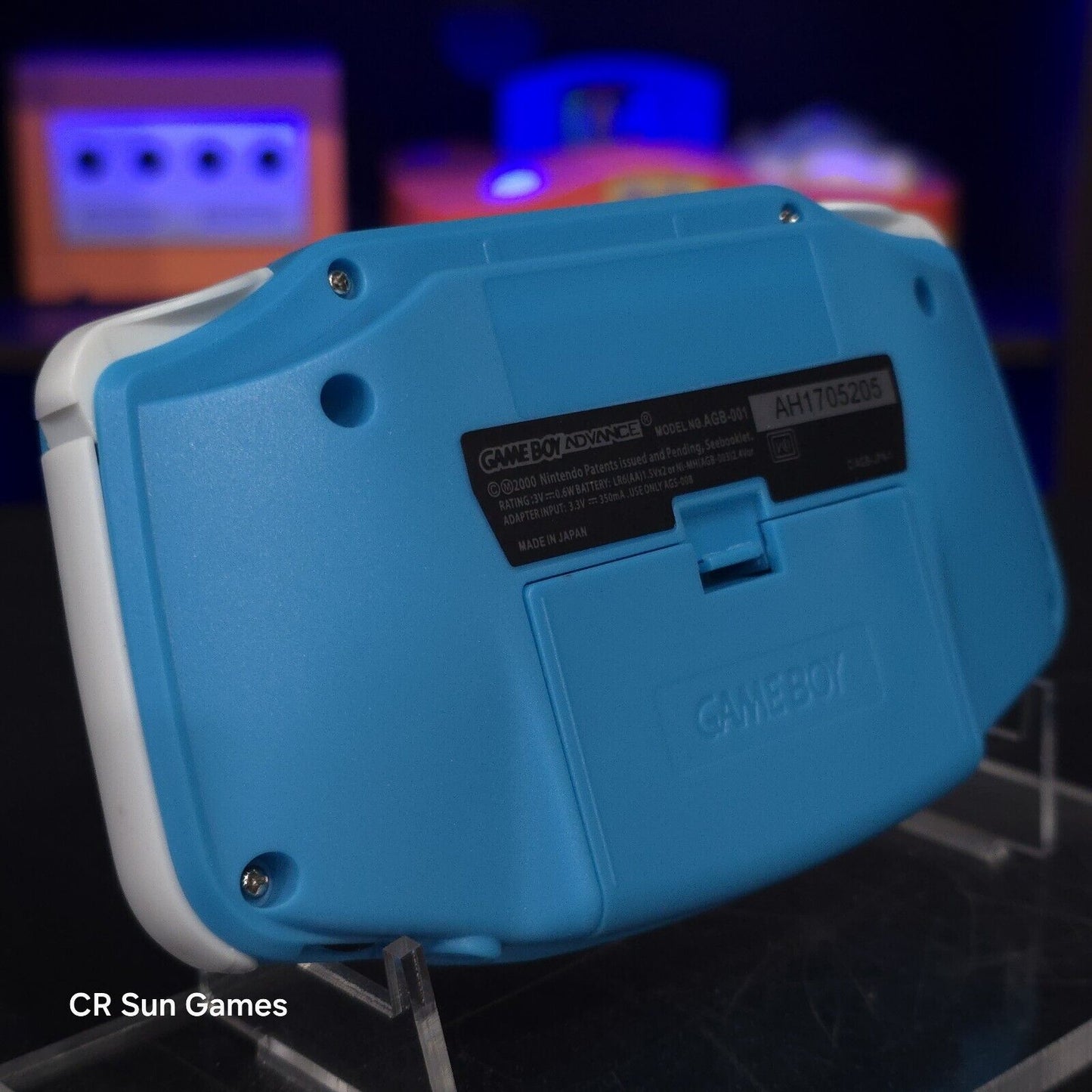 Blue And White GameBoy Advance GBA Console Ips V5 Backlight Backlit LCD MOD