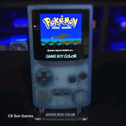 Glow In The Dark Blue Gameboy Color Console OLED Touch Screen GBC Game Boy