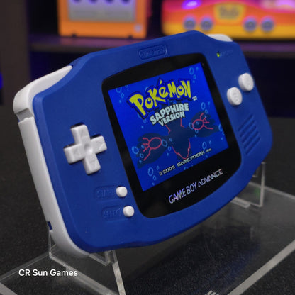 Blue Game Boy Advance GBA Console with iPS V5 Backlight Backlit LCD
