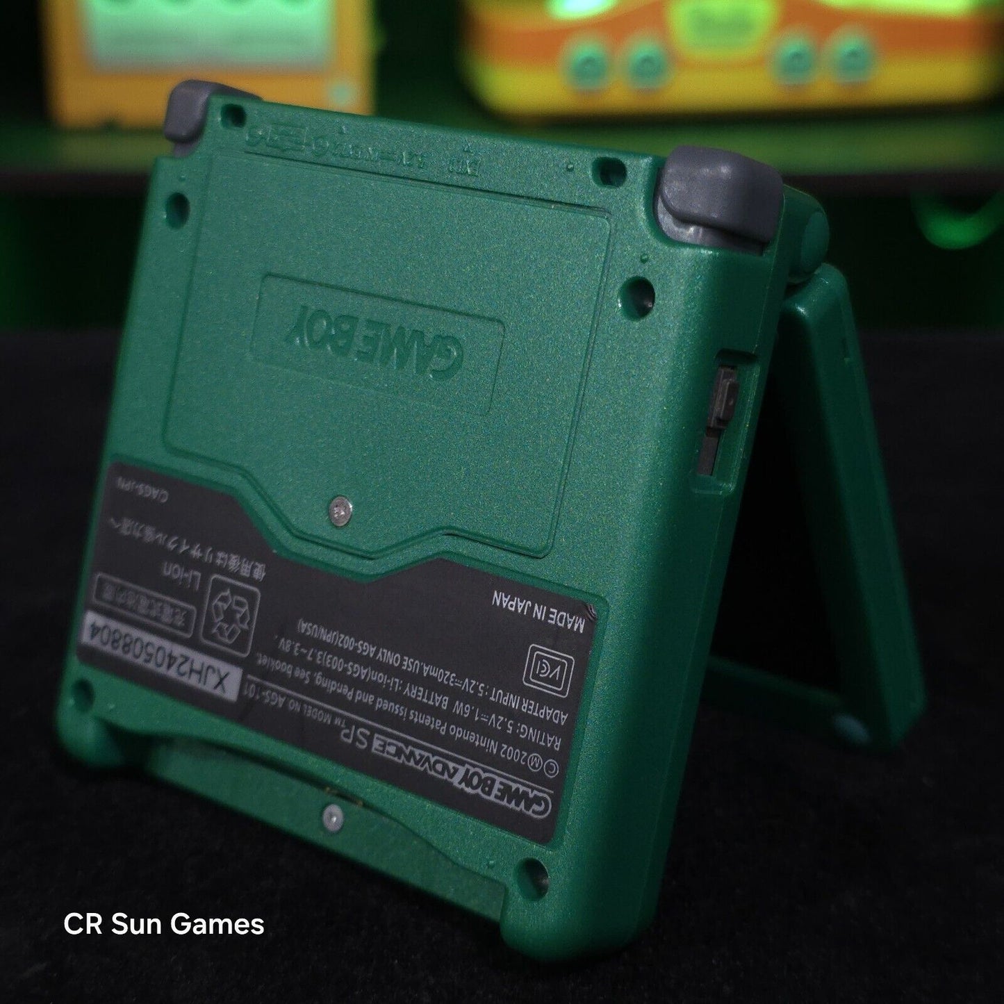 Green Nintendo Game Boy Advance GBA SP IPS MOD Adjustable Brightness